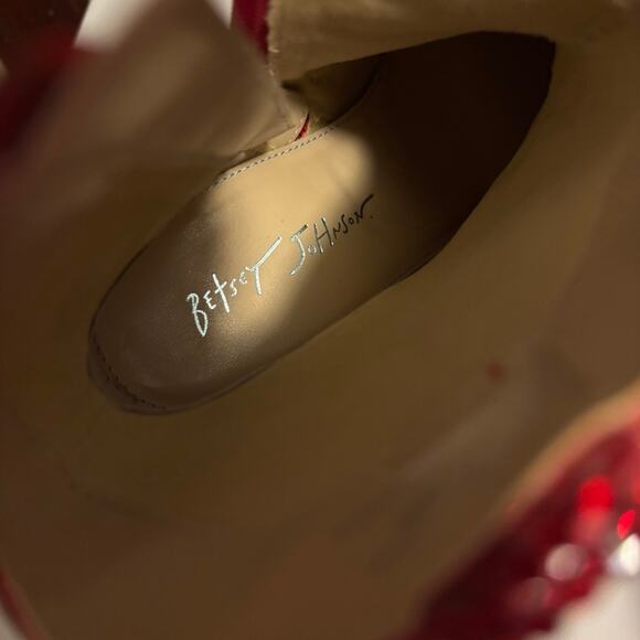 Betsy Johnson Diva Boots Red Size 7 - Picture 7 of 7